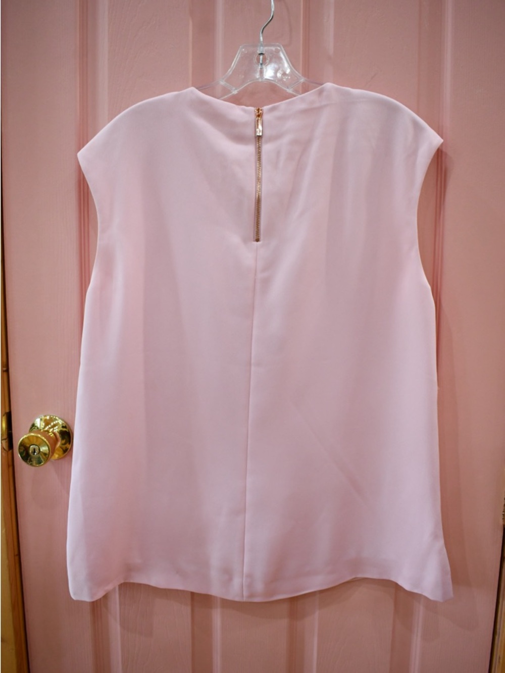 Ted Baker Blush Pink Sleeveless Pearl Trim Blouse - Picture 7 of 7